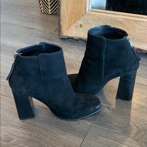 Shelly London suede chunky heel ankle boot black 7
